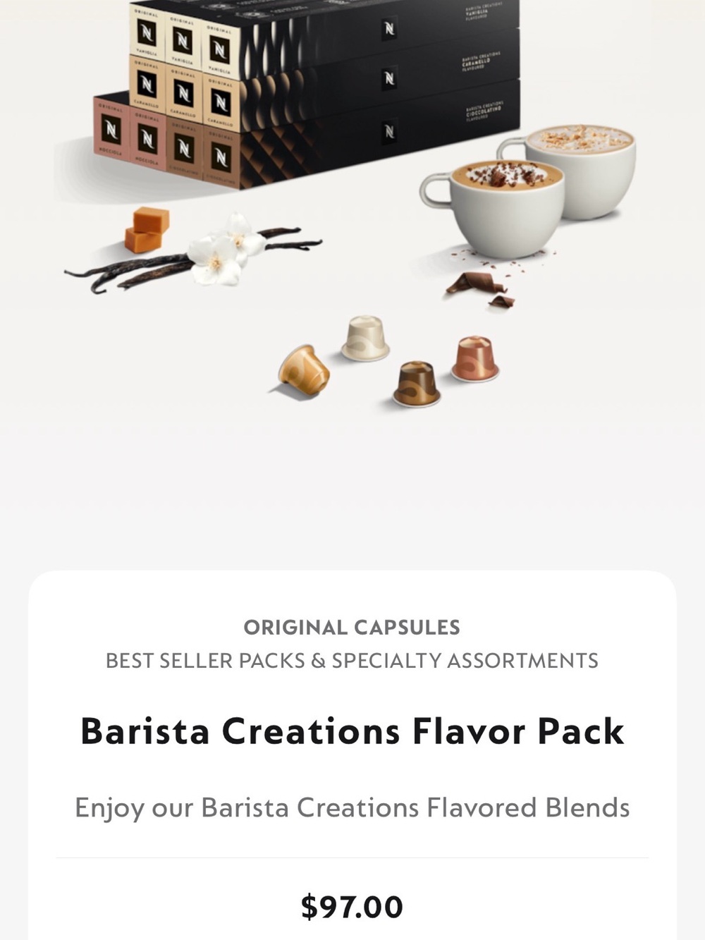 Nespresso Barista Creations Flavor Pack - Black, Brown, Cream